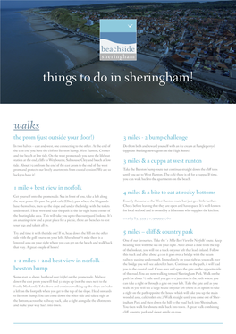 Things to Do in Sheringham! Walks the Prom (Just Outside Your Door!) 3 Miles - 2 Bump Challenge in Two Halves – East and West, One Connecting to the Other