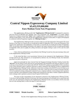 Central Nippon Expressway Company Limited ¥5,432,535,000,000 Euro Medium Term Note Programme