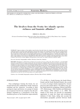 The Bivalves from the Scotia Arc Islands: Species Richness and Faunistic Affinities*