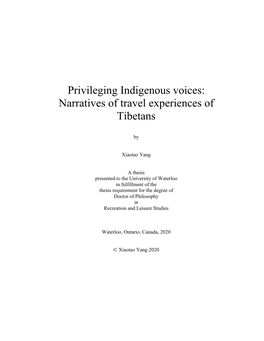 Privileging Indigenous Voices: Narratives of Travel Experiences of Tibetans