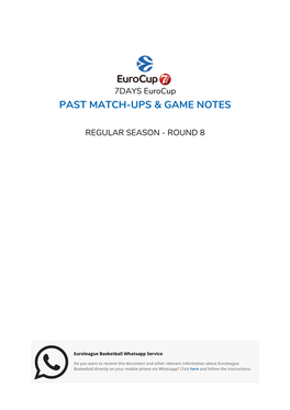 Past Match-Ups & Game Notes