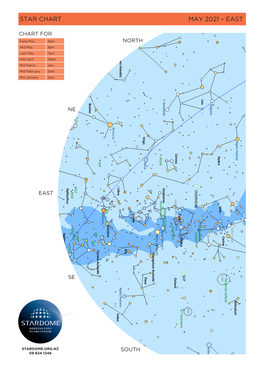 Star Chart May 2021 – East