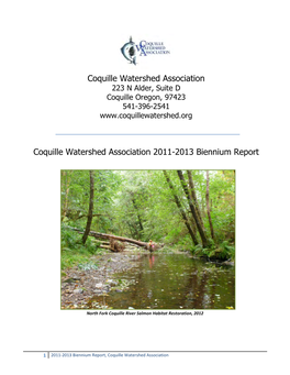 Coquille Watershed Association – Biennial Report 2013