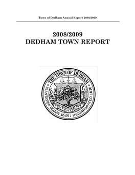 2008/2009 Dedham Town Report