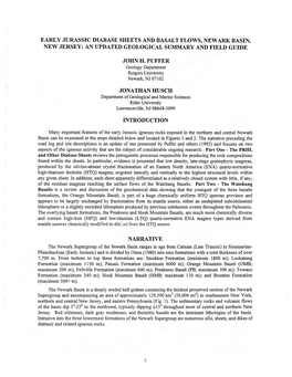 Early Jurassic Diabase Sheets and Basalt Flows, Newark Basin, New Jersey: an Updated Geological Summary and Field Guide