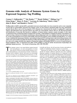 Genes by Expressed Sequence Tag Profiling Genome-Wide Analysis Of