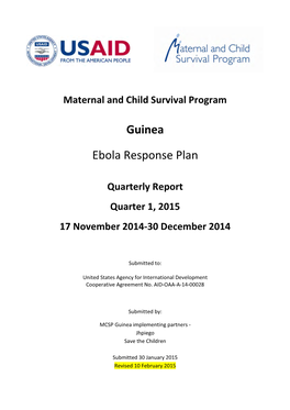 Guinea Ebola Response Plan