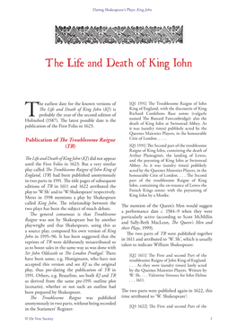 The Life and Death of King Iohn