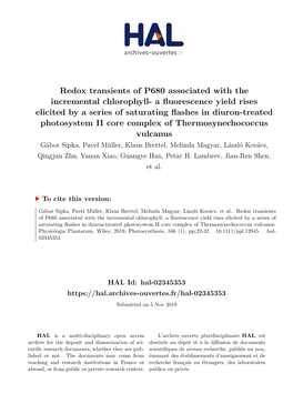 Redox Transients of P680 Associated with the Incremental Chlorophyll