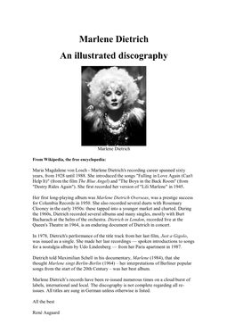 Marlene Dietrich an Illustrated Discography