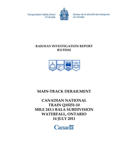 Main-Track Derailment Canadian National Train