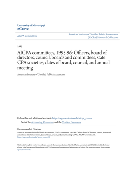 AICPA Committees, 1995-96