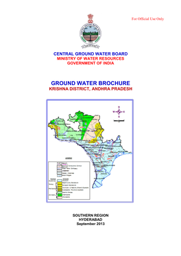 Ground Water Brochure Krishna District, Andhra Pradesh