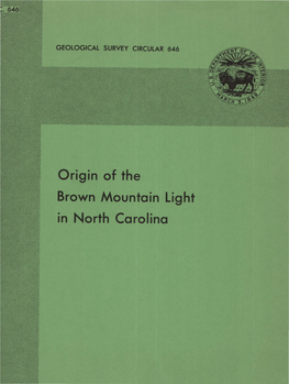 Origin of the Brown Mountain Light in North Carolina
