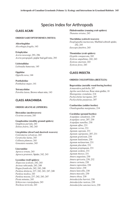 Indices, Arthropods of Canadian Grasslands