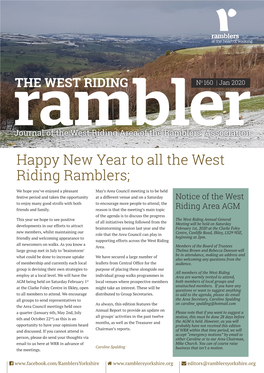 Happy New Year to All the West Riding Ramblers;