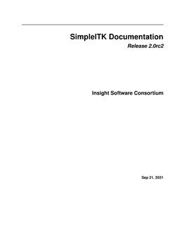 Simpleitk Documentation Release 2.0Rc2