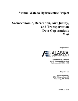 Socioeconomic, Recreation, Air Quality, and Transportation Data Gap Analysis Draft