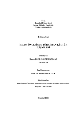 Islam Öncesinde Türk-Iran Kültür Ilişkileri