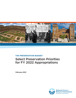 Select Preservation Priorities for FY 2022 Appropriations