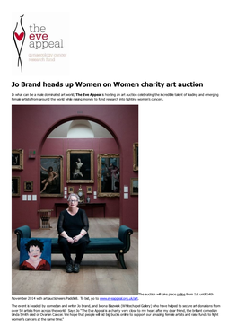 Jo Brand Heads up Women on Women Charity Art Auction