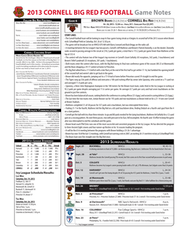 2013 CORNELL BIG RED FOOTBALL Game Notes