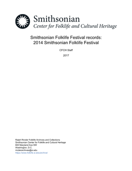 2014 Smithsonian Folklife Festival