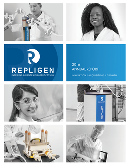 Repligen Corporation 2016 Annual Report