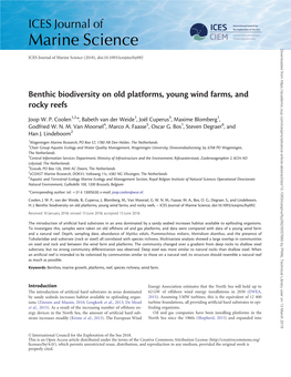 Benthic Biodiversity on Old Platforms, Young Wind Farms, and Rocky Reefs