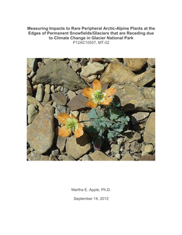 Measuring Impacts to Rare Peripheral Arctic-Alpine Plants at the Edges Of