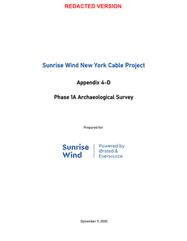 Sunrise Wind New York Cable Project