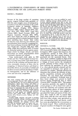 A Pantropical Comparison of Bird Community Structure on Six Lowland Forest Sites