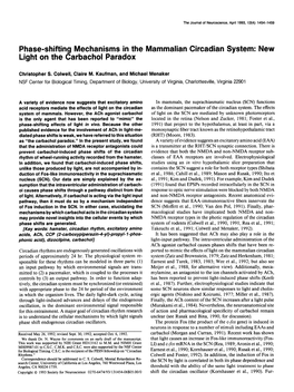 Phase-Shifting Mechanisms in the Mammalian Circadian System: New Light on the Carbachol Paradox