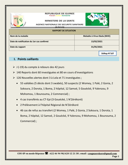 Sitrep Ndeg 107 Epidemie De