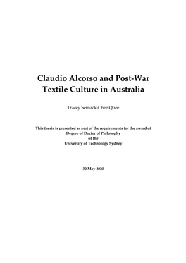 Claudio Alcorso and Post-War Textile Culture in Australia