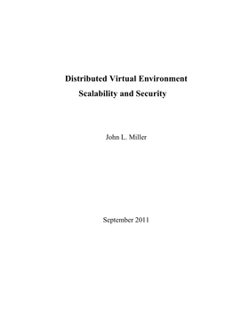 Distributed Virtual Environment Security