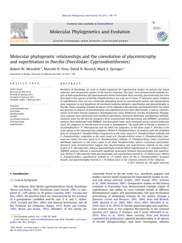 Poeciliidae: Cyprinodontiformes) ⇑ ⇑ Robert W