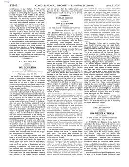 CONGRESSIONAL RECORD— Extensions of Remarks E1012 HON. DAN BURTON HON. BART STUPAK HON. WILLIAM M. THOMAS