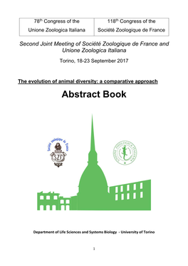 78Th Congress of the 118Th Congress of the Unione Zoologica Italiana Société Zoologique De France