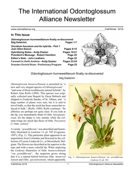 The International Odontoglossum Alliance Newsletter 2018