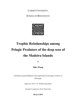Trophic Relationships Among Pelagic Predators of the Deep Seas of the Madeira Islands