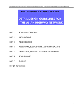 Detail Design Guidelines for the Asian Highway Network