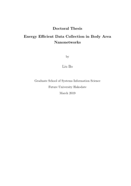 Doctoral Thesis Energy Efficient Data Collection in Body Area