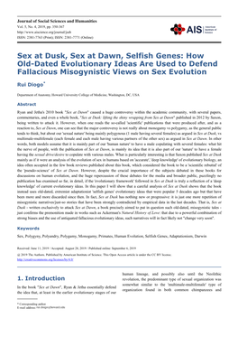 Sex at Dusk, Sex at Dawn, Selfish Genes: How Old-Dated Evolutionary Ideas Are Used to Defend Fallacious Misogynistic Views on Sex Evolution