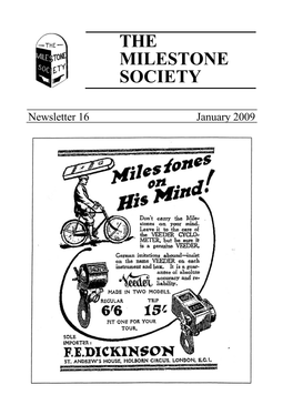 Milestone Society Newsletter 16