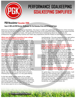 Performance Goalkeeping Goalkeeping Simplified