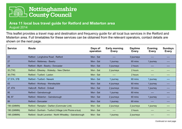 Area 11 Local Bus Travel Guide for Retford and Misterton Area