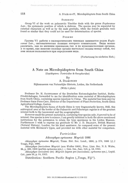 118 a Note on Microlepidoptera from South China by T