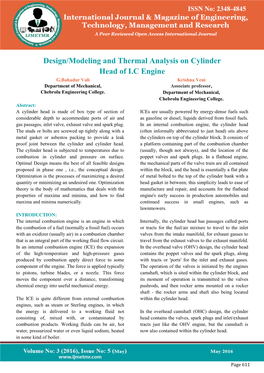 Design/Modeling and Thermal Analysis on Cylinder Head of I.C