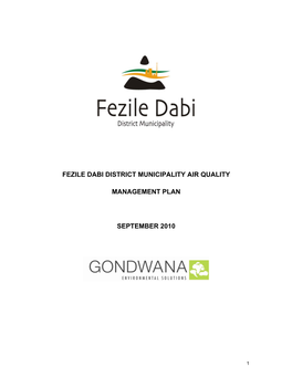 Fezile Dabi District Municipality Air Quality Management Plan 89